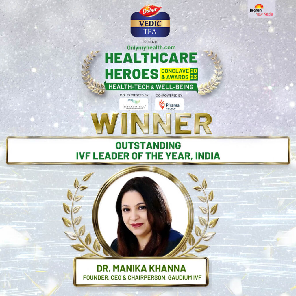  IVF लीडर ऑफ दी ईयर, इंडिया अवार्ड  - Dr manika khanna